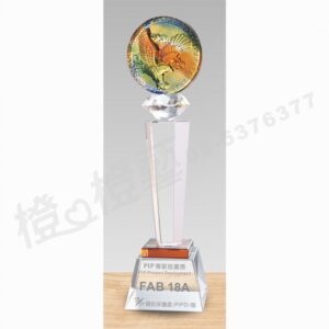 水晶琉璃「基彩」-獎牌獎座獎盃藝品「退休、績優表揚、升官、榮陞」-鏤空彩色琉璃