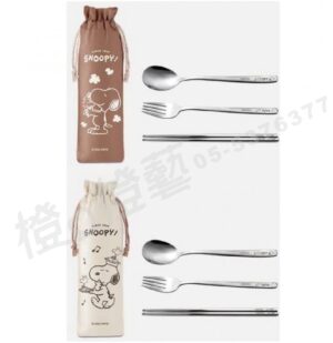 史努比小夥伴 環保餐具組/304不鏽鋼/湯匙/叉子/筷子/戶外野炊/露營野餐/餐具/禮品贈品