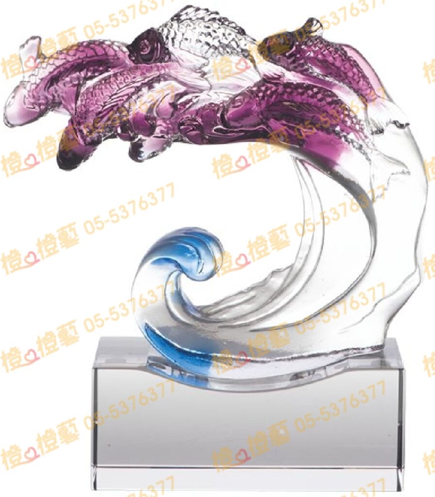 琉璃獎座「凝聚的力」-獎牌獎座獎盃藝品「退休、績優表揚、升官、榮陞」-鏤空彩色琉璃