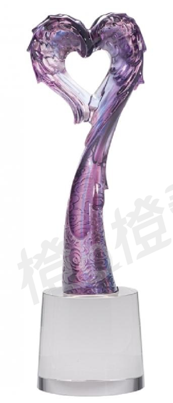 琉璃獎座「閃耀星光之心願」-獎牌獎座獎盃藝品「退休、績優表揚、升官、榮陞」-鏤空彩色琉璃