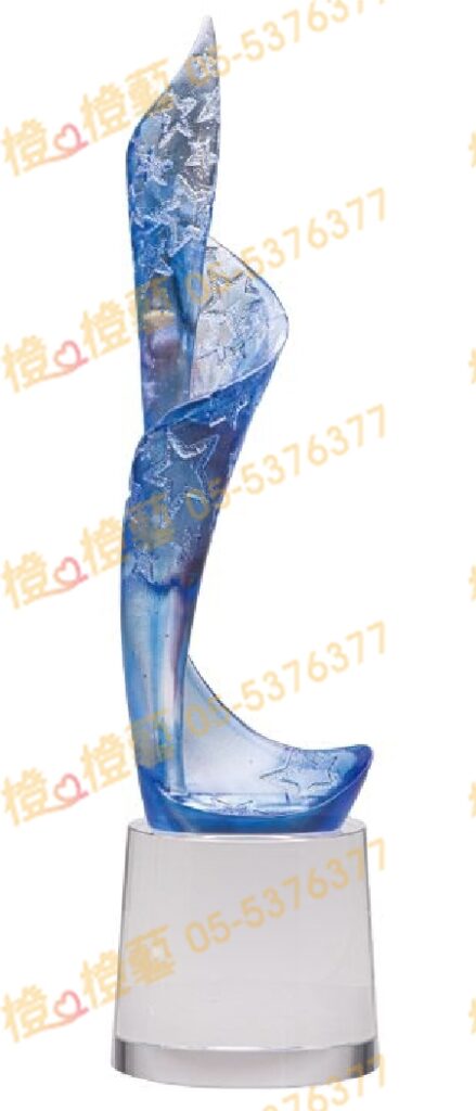 琉璃獎座「閃耀星光之舞動」-獎牌獎座獎盃藝品「退休、績優表揚、升官、榮陞」-鏤空彩色琉璃