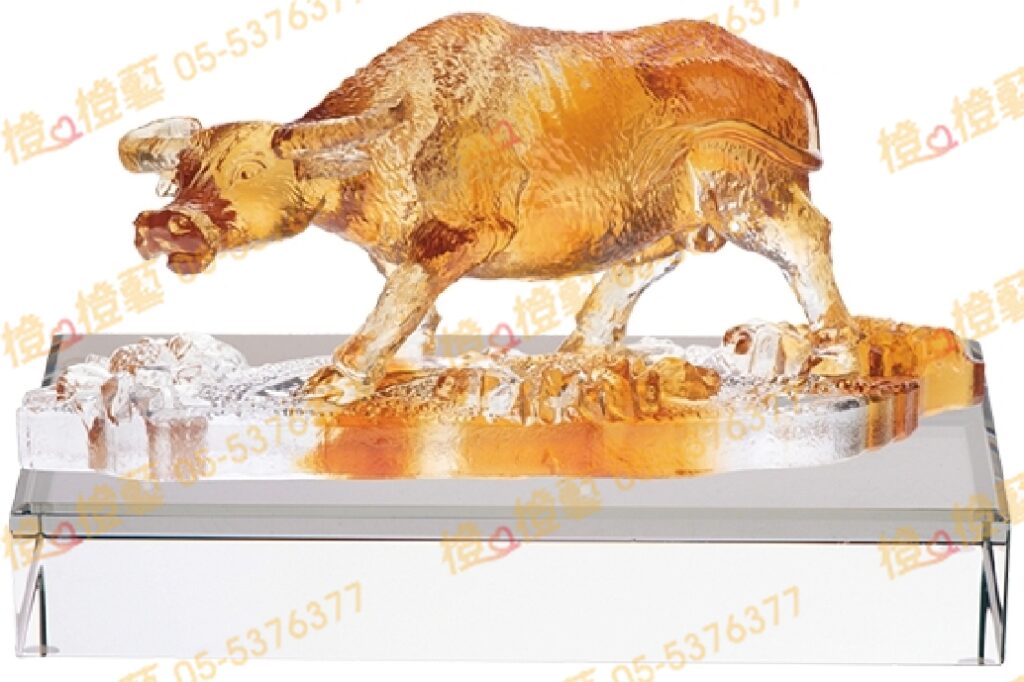 琉璃獎座「一天一步 靠近夢想」-獎牌獎座獎盃藝品「退休、績優表揚、升官、榮陞」-鏤空彩色琉璃