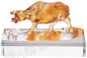 琉璃獎座「一天一步 靠近夢想」-獎牌獎座獎盃藝品「退休、績優表揚、升官、榮陞」-鏤空彩色琉璃