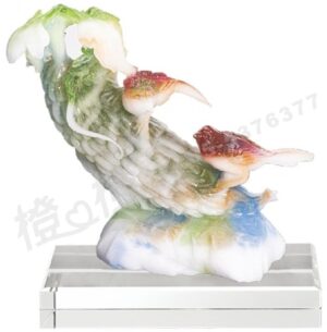 琉璃獎座「真情共享甘味人生」-獎牌獎座獎盃藝品「退休、績優表揚、升官、榮陞」-鏤空彩色琉璃