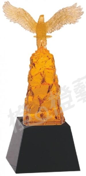 琉璃獎座「展翅徜徉」-獎牌獎座獎盃藝品「退休、績優表揚、升官、榮陞」-鏤空彩色琉璃