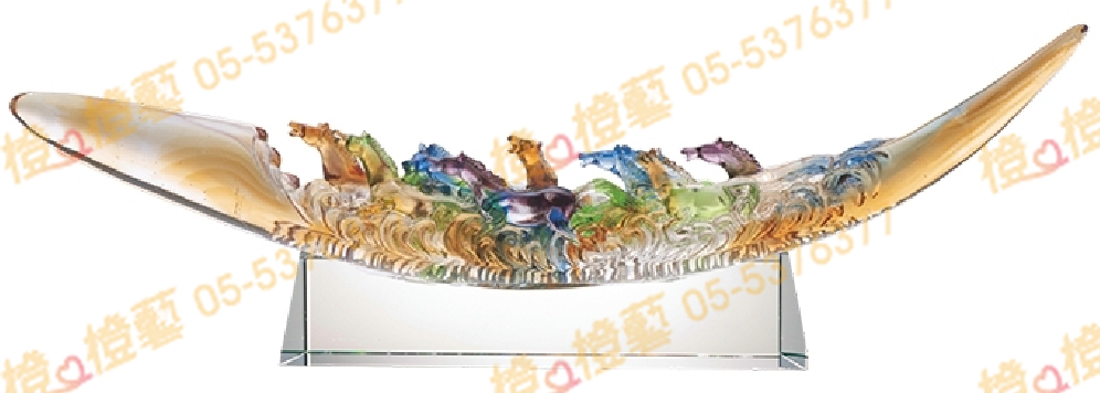 琉璃獎座「達觀天下」-獎牌獎座獎盃藝品「退休、績優表揚、升官、榮陞」-鏤空彩色琉璃