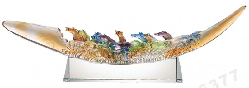 琉璃獎座「達觀天下」-獎牌獎座獎盃藝品「退休、績優表揚、升官、榮陞」-鏤空彩色琉璃