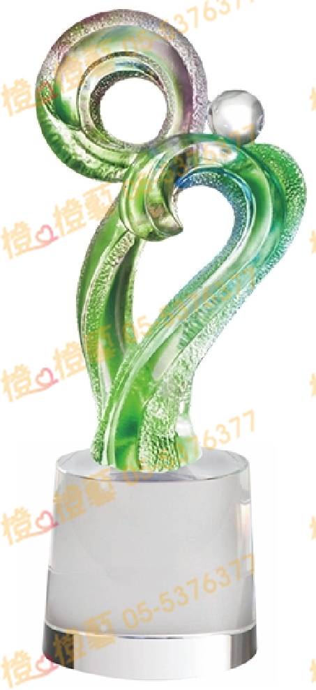 琉璃獎座「閃耀」-獎牌獎座獎盃藝品「退休、績優表揚、升官、榮陞」-鏤空彩色琉璃