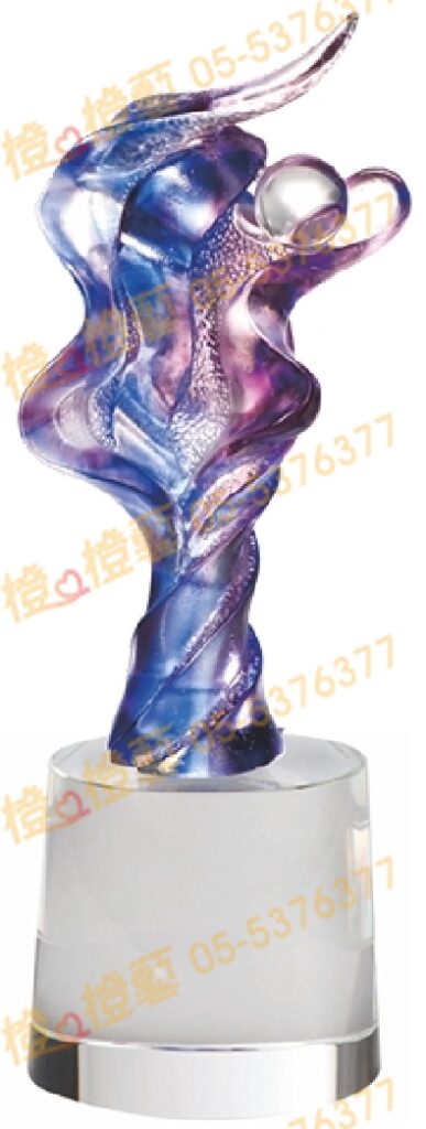 琉璃獎座「夢想」-獎牌獎座獎盃藝品「退休、績優表揚、升官、榮陞」-鏤空彩色琉璃