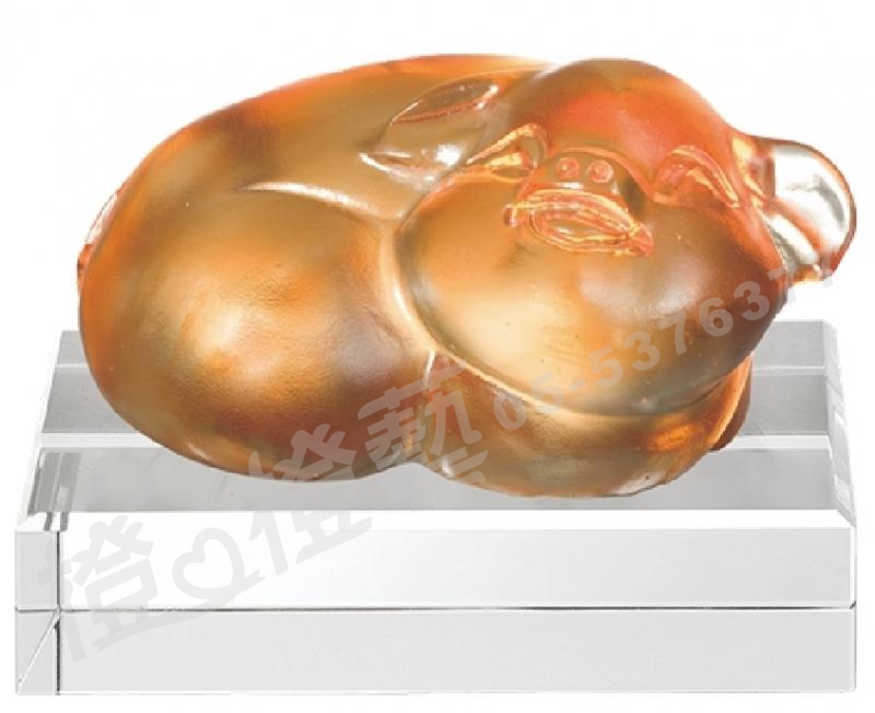 琉璃獎座「諸事旺旺好運來」-獎牌獎座獎盃藝品「退休、績優表揚、升官、榮陞」-鏤空彩色琉璃