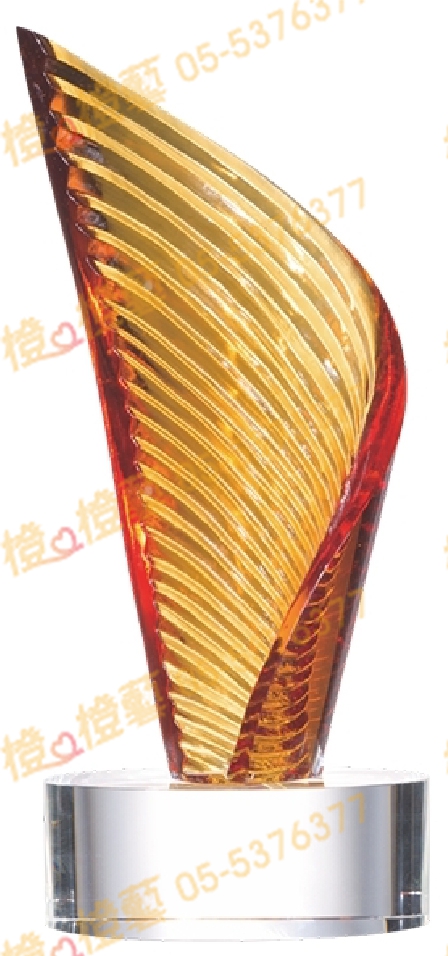 琉璃獎座「巔峰之境」-獎牌獎座獎盃藝品「退休、績優表揚、升官、榮陞」-鏤空彩色琉璃