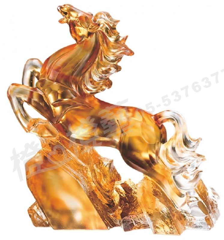 琉璃獎座「意氣風發展湧志」-獎牌獎座獎盃藝品「退休、績優表揚、升官、榮陞」-鏤空彩色琉璃