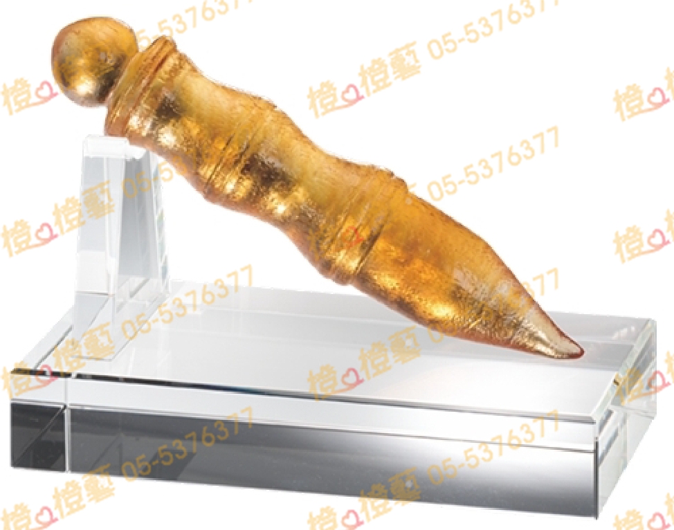琉璃獎座「大筆進財」-獎牌獎座獎盃藝品「退休、績優表揚、升官、榮陞」-鏤空彩色琉璃