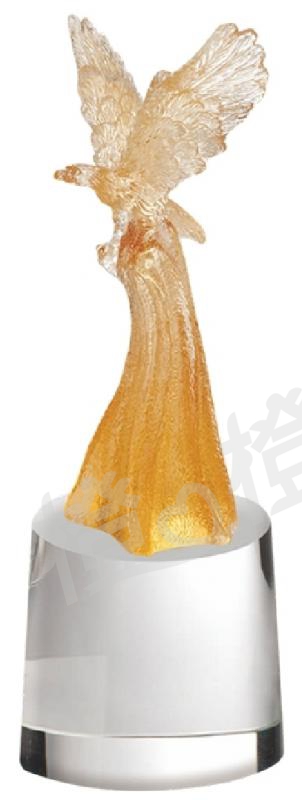 琉璃獎座「傲視群倫」-獎牌獎座獎盃藝品「退休、績優表揚、升官、榮陞」-鏤空彩色琉璃