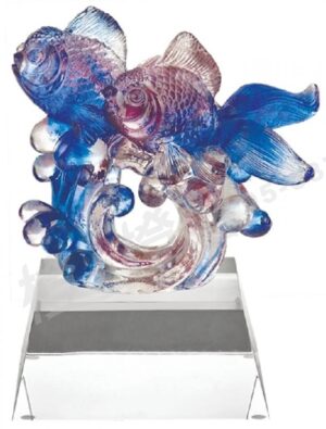 琉璃獎座「先馳得點」-獎牌獎座獎盃藝品「退休、績優表揚、升官、榮陞」-鏤空彩色琉璃