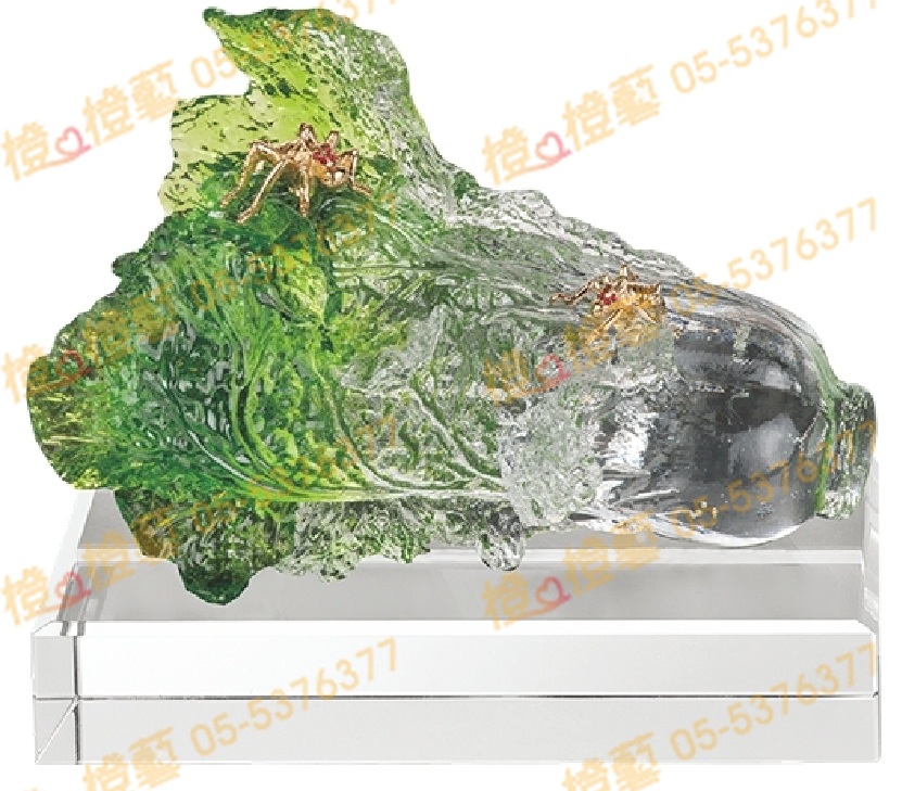 琉璃獎座「滿福百財」-獎牌獎座獎盃藝品「退休、績優表揚、升官、榮陞」-鏤空彩色琉璃