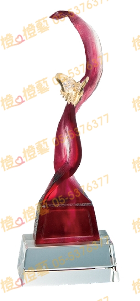 琉璃獎座「喜上眉梢」-獎牌獎座獎盃藝品「退休、績優表揚、升官、榮陞」-鏤空彩色琉璃