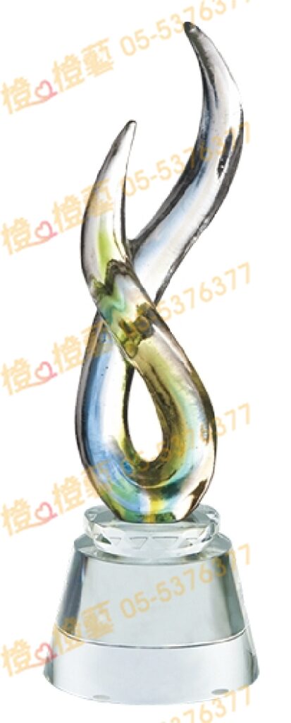 琉璃獎座「生生不息」-獎牌獎座獎盃藝品「退休、績優表揚、升官、榮陞」-鏤空彩色琉璃