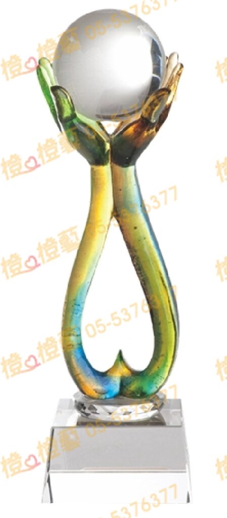 琉璃獎座「運籌帷幄」-獎牌獎座獎盃藝品「退休、績優表揚、升官、榮陞」-鏤空彩色琉璃