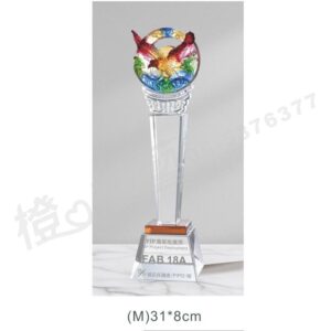 琥珀(中) 琉璃獎牌 琉璃藝品 水晶藝品