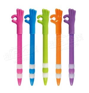 OK造型手勢筆-藍色/繽紛管身/造型筆/辦公文具/學生用筆/禮品贈品